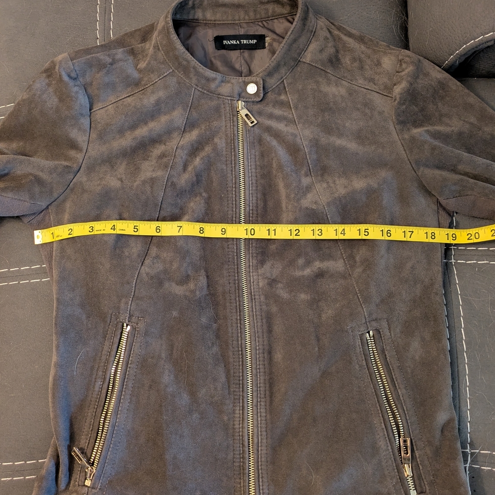 Ivanka Trump Gray Bomber Jacket with Ribbed Cuffs